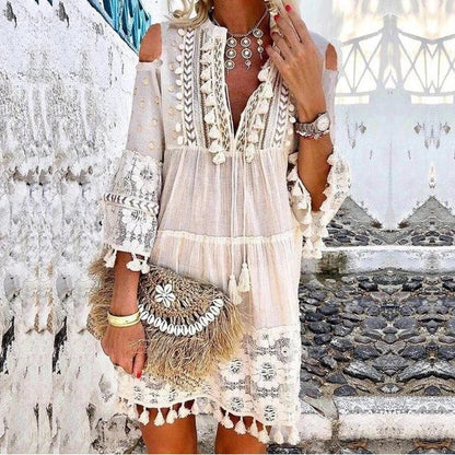 Bréziane — Embroidered Cotton Linen Maxi Dress