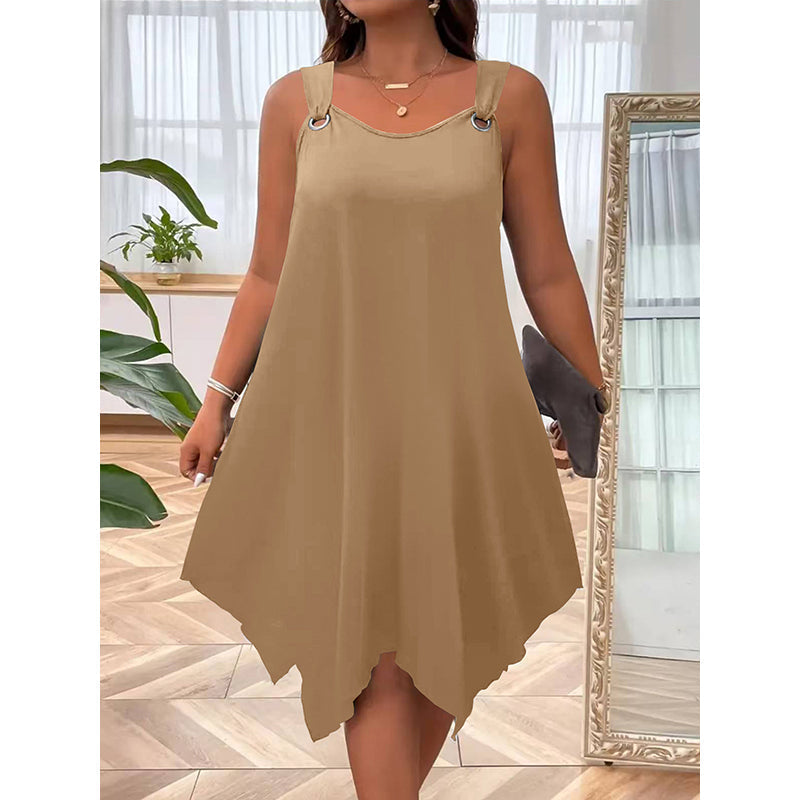 Verlynne — Sleeveless Dress with Asymmetrical Hem