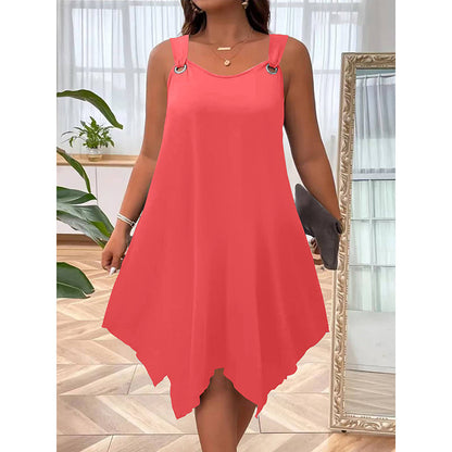 Verlynne — Sleeveless Dress with Asymmetrical Hem