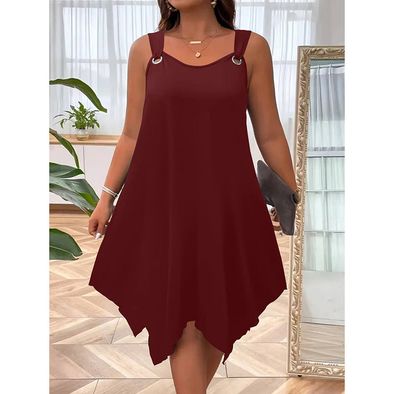 Verlynne — Sleeveless Dress with Asymmetrical Hem