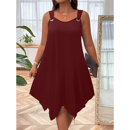 Verlynne — Sleeveless Dress with Asymmetrical Hem