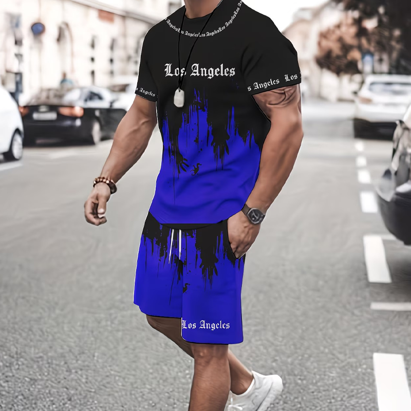 Rovale — Men's Graphic Tee & Shorts Summer Set