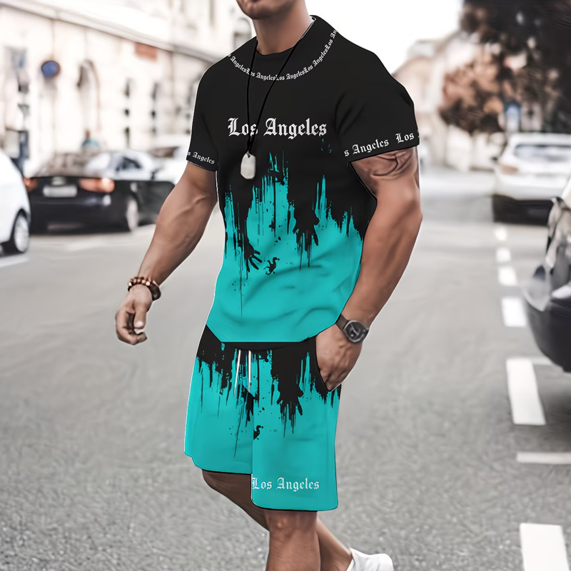 Rovale — Men's Graphic Tee & Shorts Summer Set