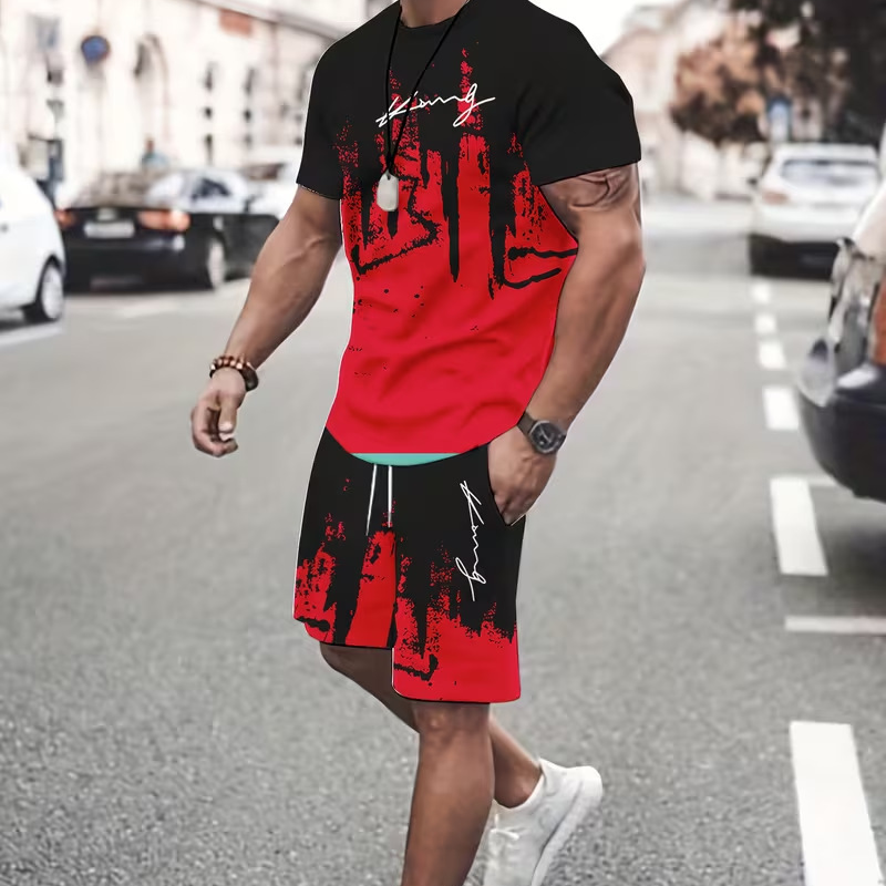 Rovale — Men's Graphic Tee & Shorts Summer Set