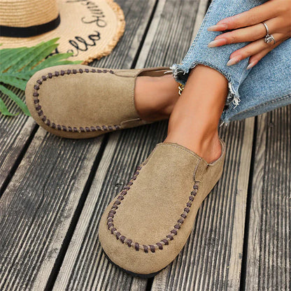 Maeven — Retro Suede Slip-On Mule Comfort Flat