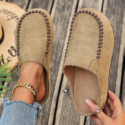 Maeven — Retro Suede Slip-On Mule Comfort Flat
