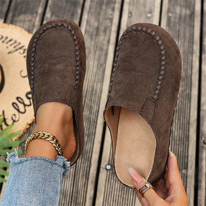 Maeven — Retro Suede Slip-On Mule Comfort Flat