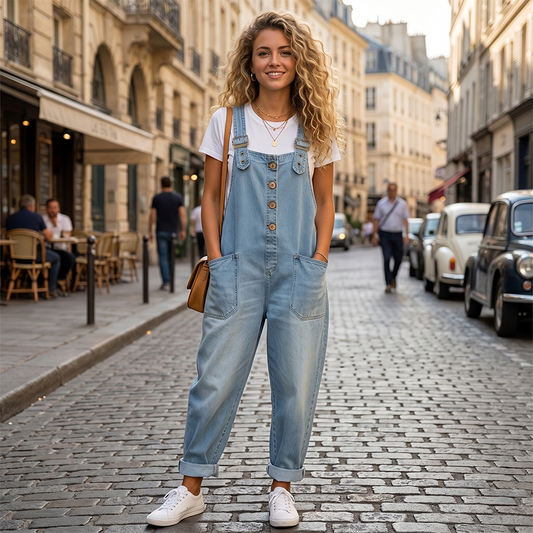 Denvra  —  Denim Overall with Vintage Buckles