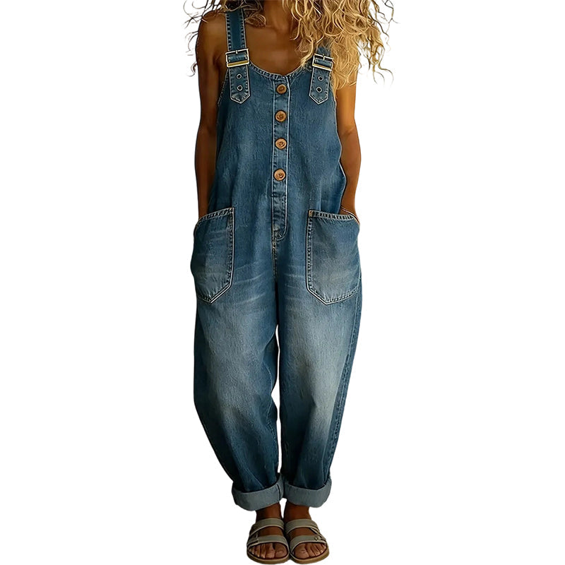 Denvra  —  Denim Overall with Vintage Buckles