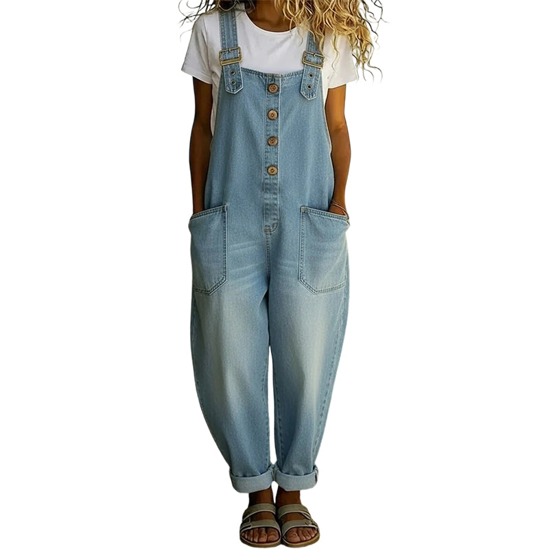 Denvra  —  Denim Overall with Vintage Buckles