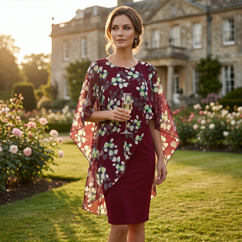 Camelia — Floral Overlay & Dress Two-Piece Set