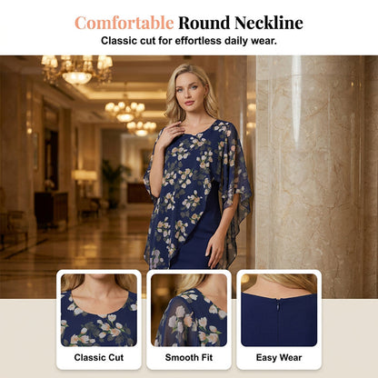 Camelia — Floral Overlay & Dress Two-Piece Set