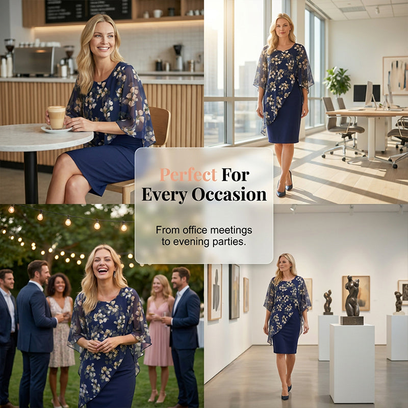 Camelia — Floral Overlay & Dress Two-Piece Set