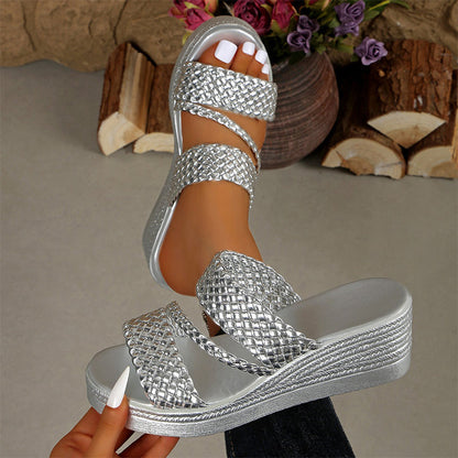 Solvanne — Woven Strap Platform Sandals