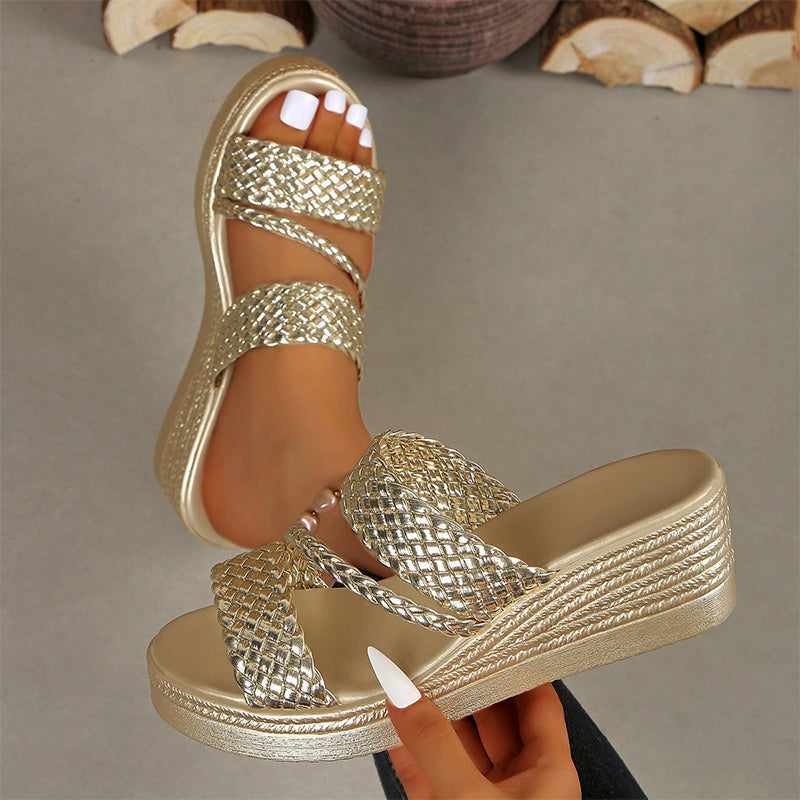 Solvanne — Woven Strap Platform Sandals