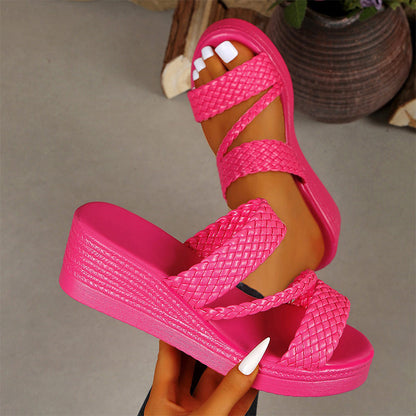 Solvanne — Woven Strap Platform Sandals