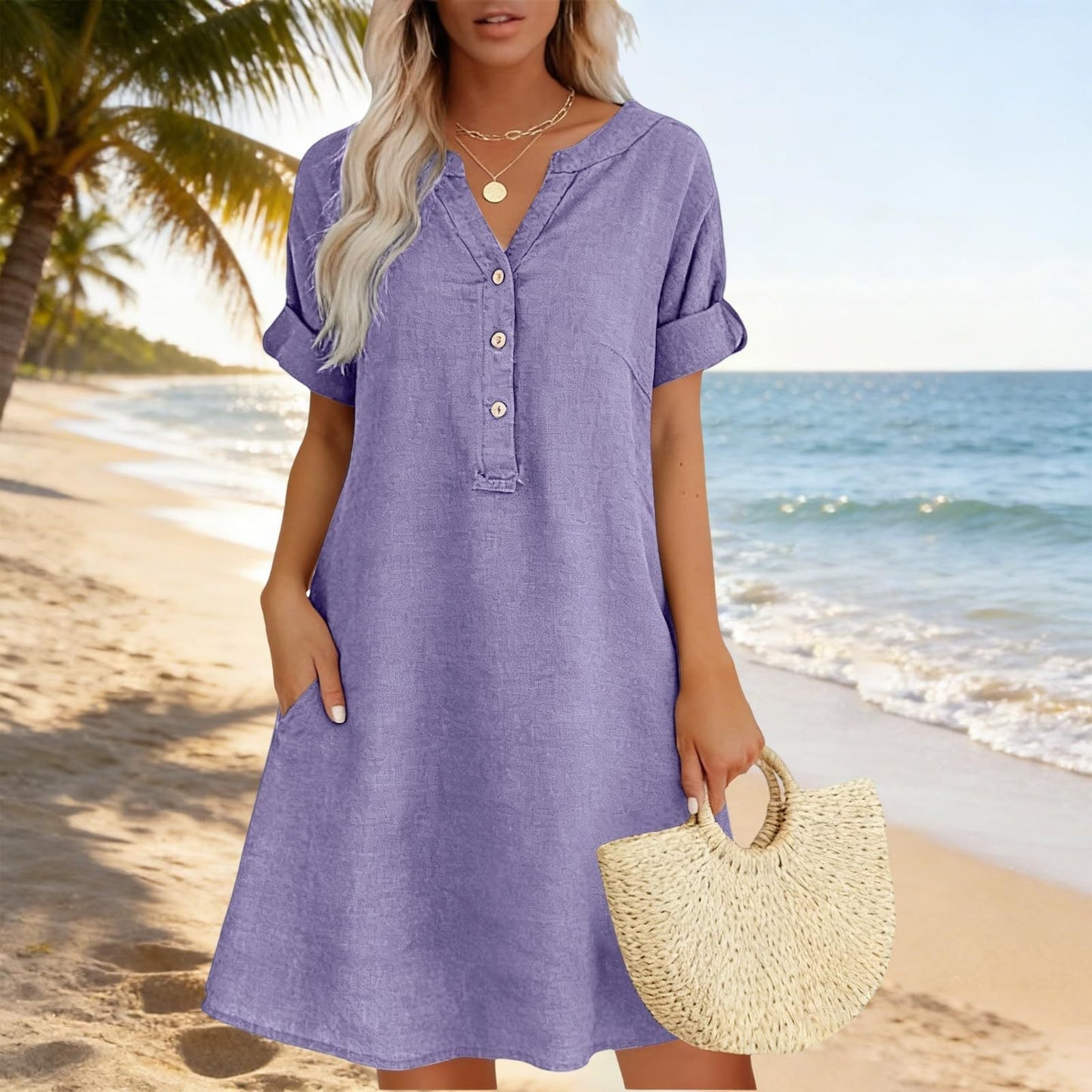 Isaleen — Tunic Dress with Side Pockets