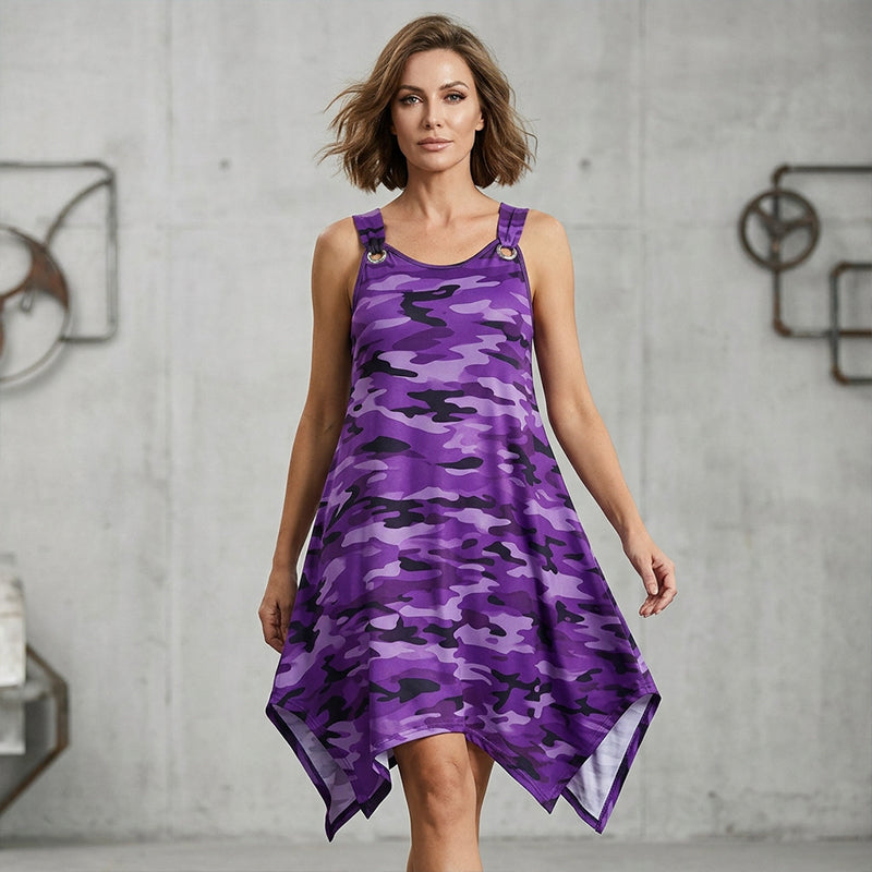 Kastova — Camouflage-Print Halter Dress