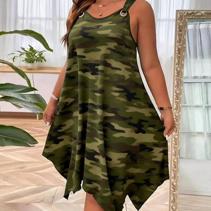 Kastova — Camouflage-Print Halter Dress