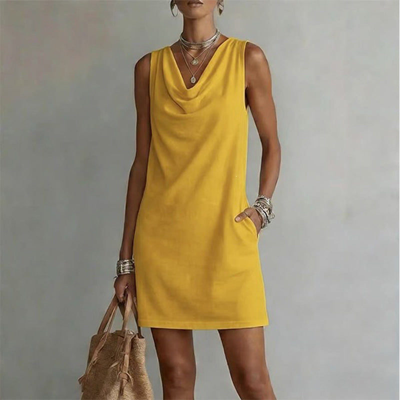 Solenari — Slim-Fit Cowl-Neck Dress