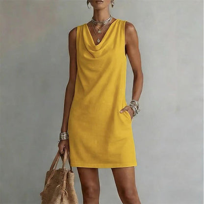 Solenari — Slim-Fit Cowl-Neck Dress