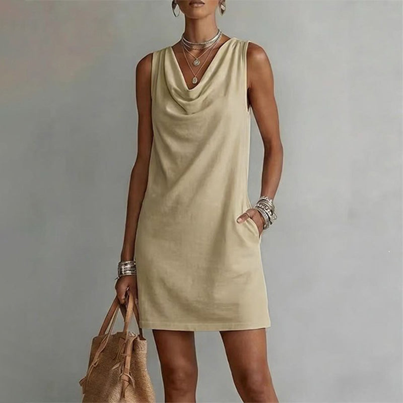 Solenari — Slim-Fit Cowl-Neck Dress