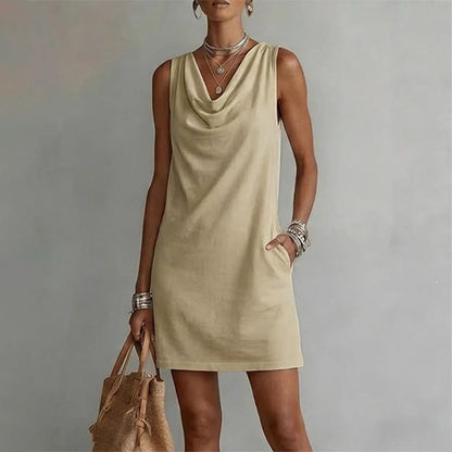 Solenari — Slim-Fit Cowl-Neck Dress