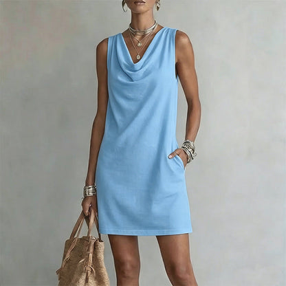 Solenari — Slim-Fit Cowl-Neck Dress