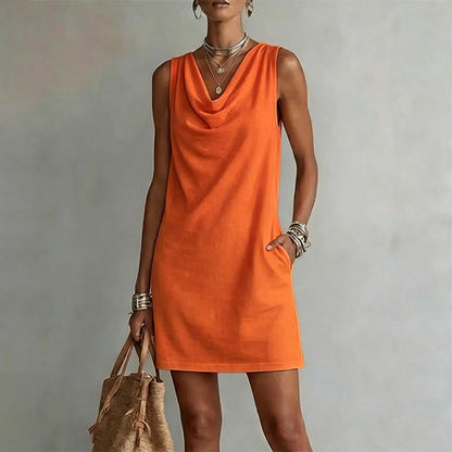 Solenari — Slim-Fit Cowl-Neck Dress