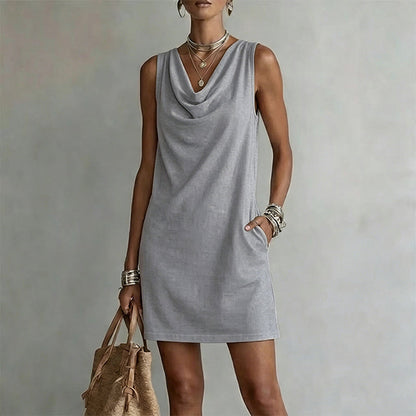Solenari — Slim-Fit Cowl-Neck Dress