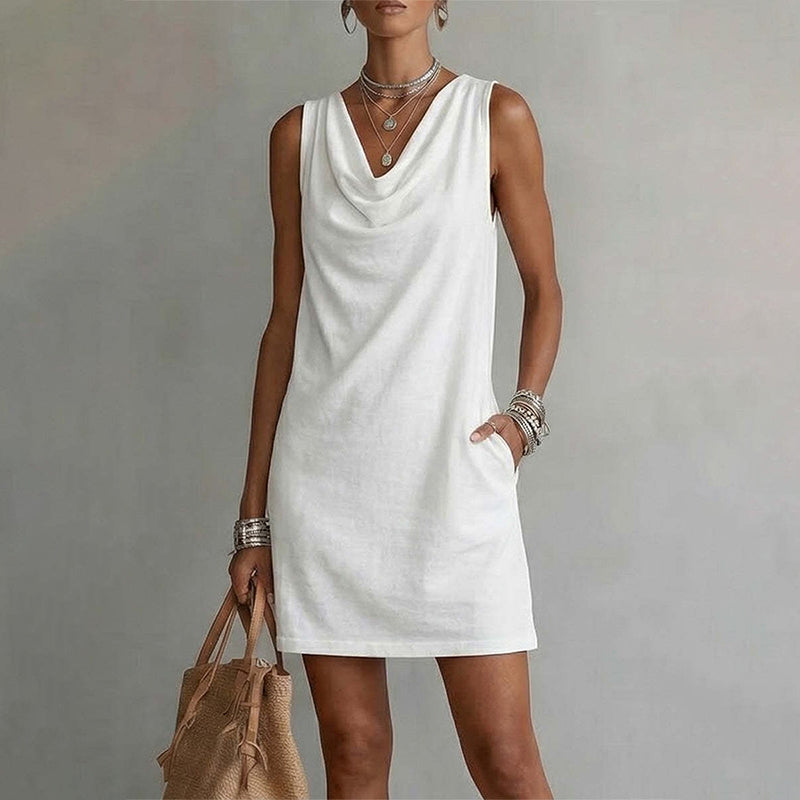 Solenari — Slim-Fit Cowl-Neck Dress