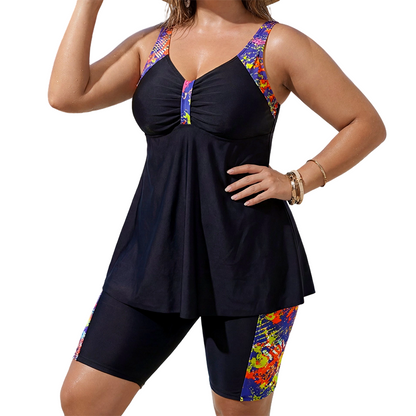 Marinelle — Flowing Tankini Top & Shorts Bikini Bottom Set