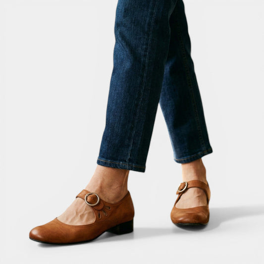 Iveta - Comfortable Mary Jane Block Heel Shoes