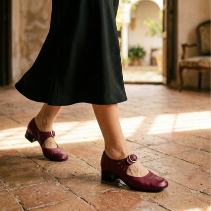 Iveta - Comfortable Mary Jane Block Heel Shoes