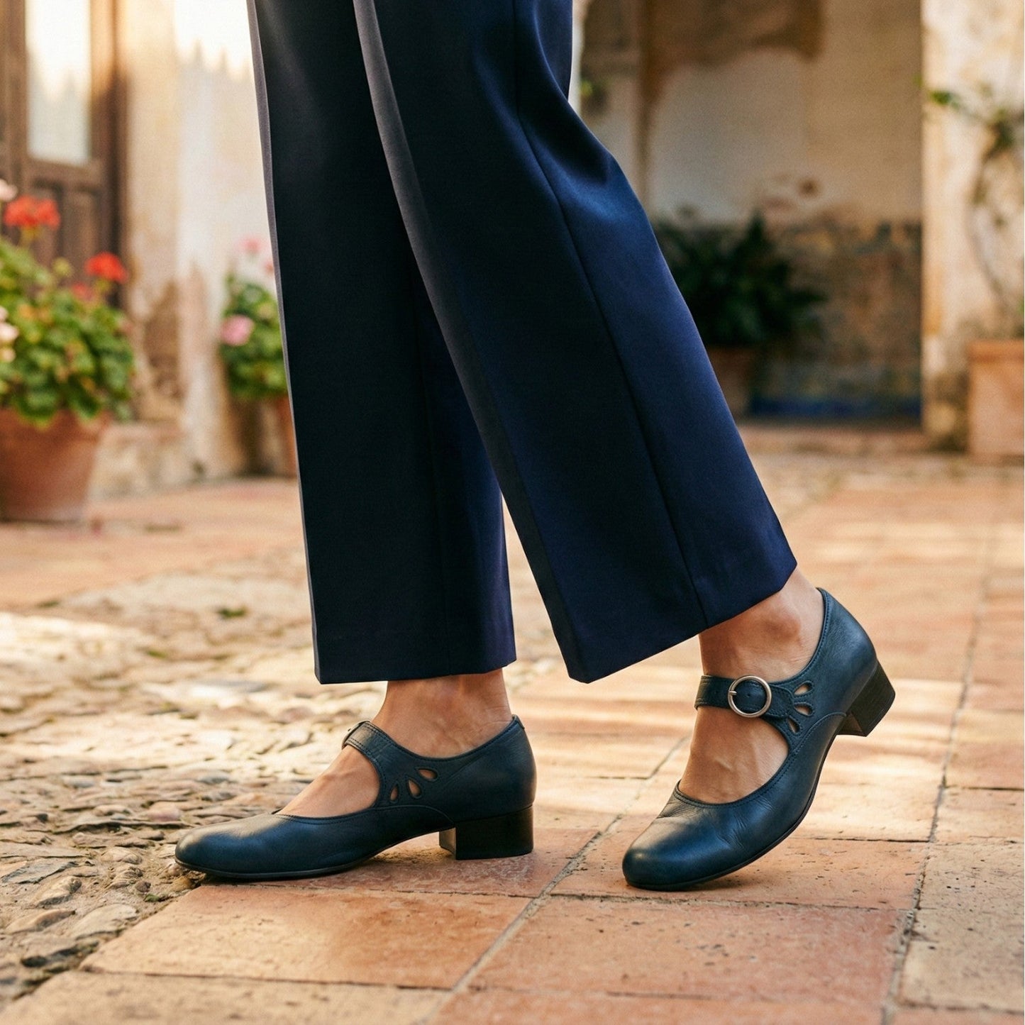 Iveta - Comfortable Mary Jane Block Heel Shoes