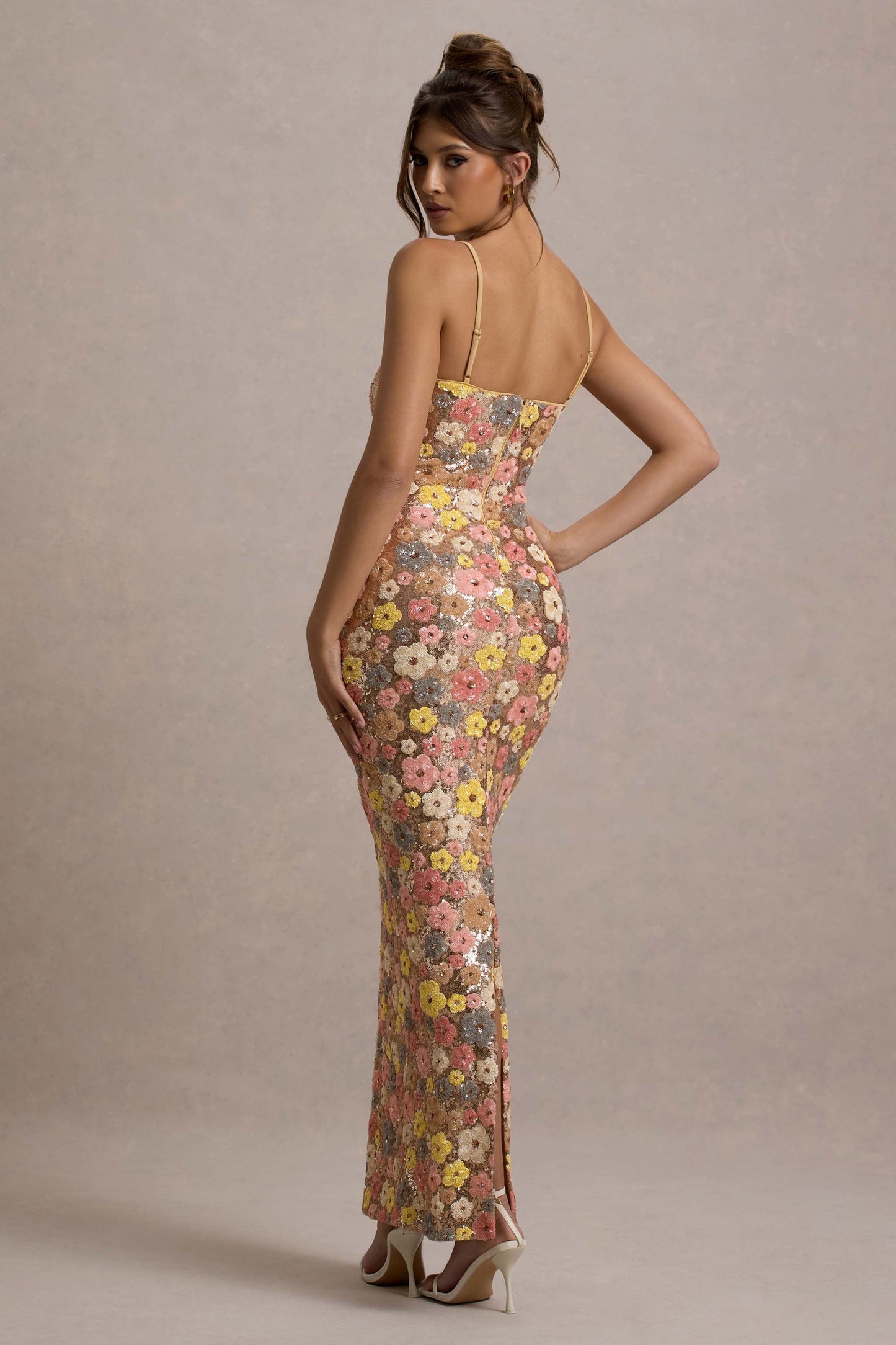 Van Laren — Romantic Floral Lace-Back Midi Dress