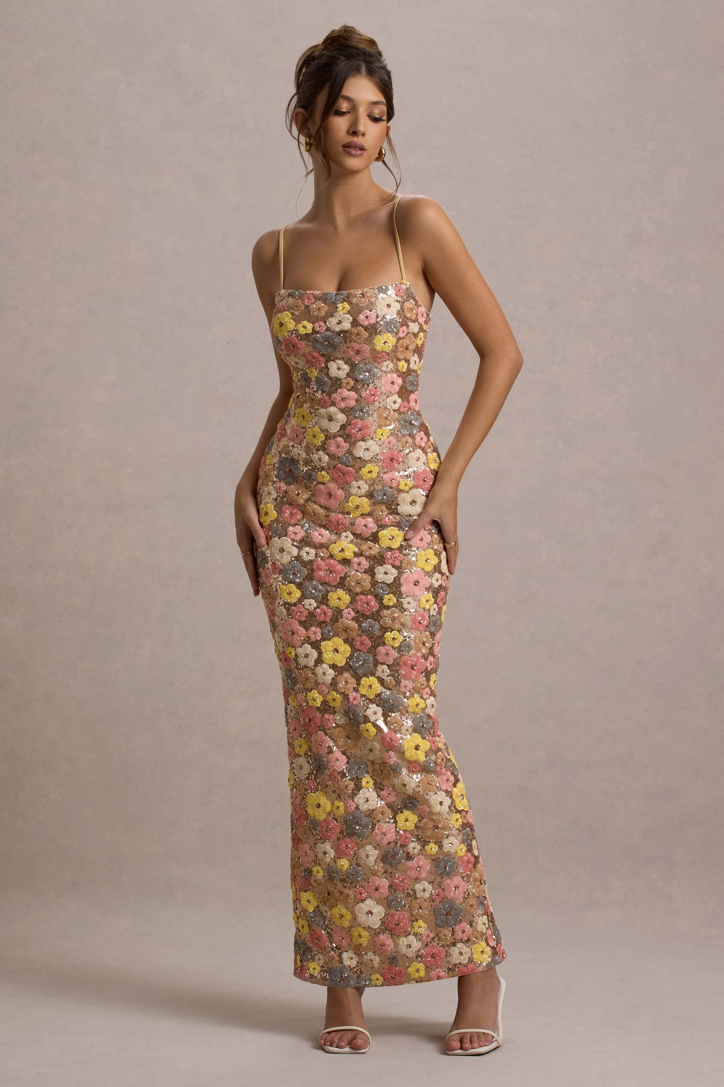 Van Laren — Romantic Floral Lace-Back Midi Dress