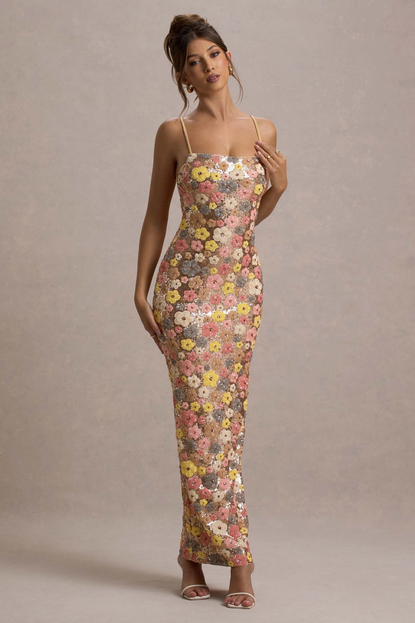 Van Laren — Romantic Floral Lace-Back Midi Dress