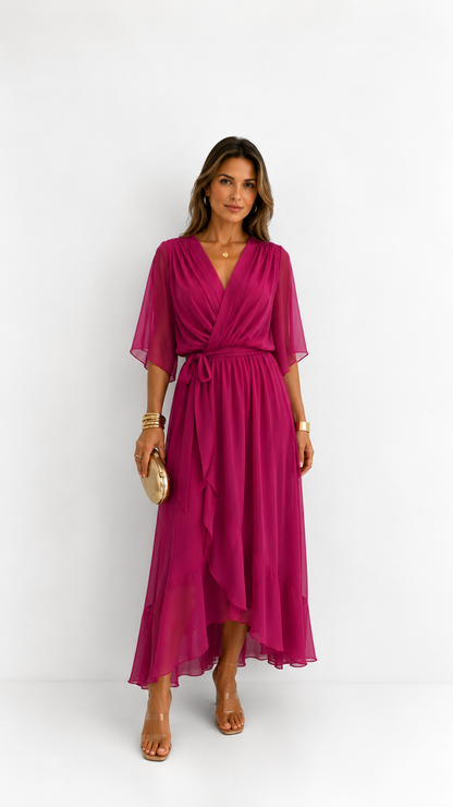 Léa —  Floral Chiffon Maxi Dress