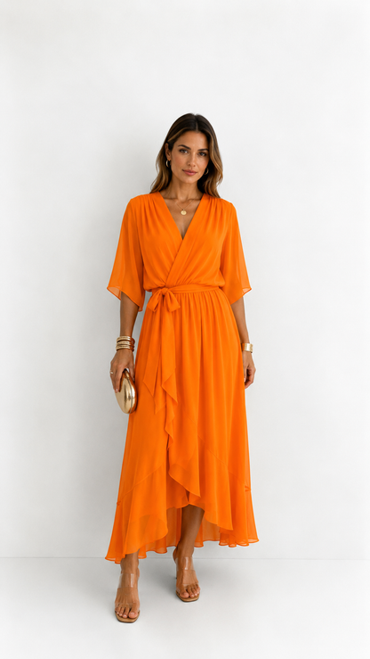 Léa —  Floral Chiffon Maxi Dress