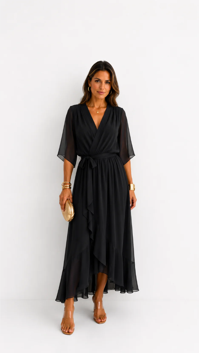 Léa —  Floral Chiffon Maxi Dress